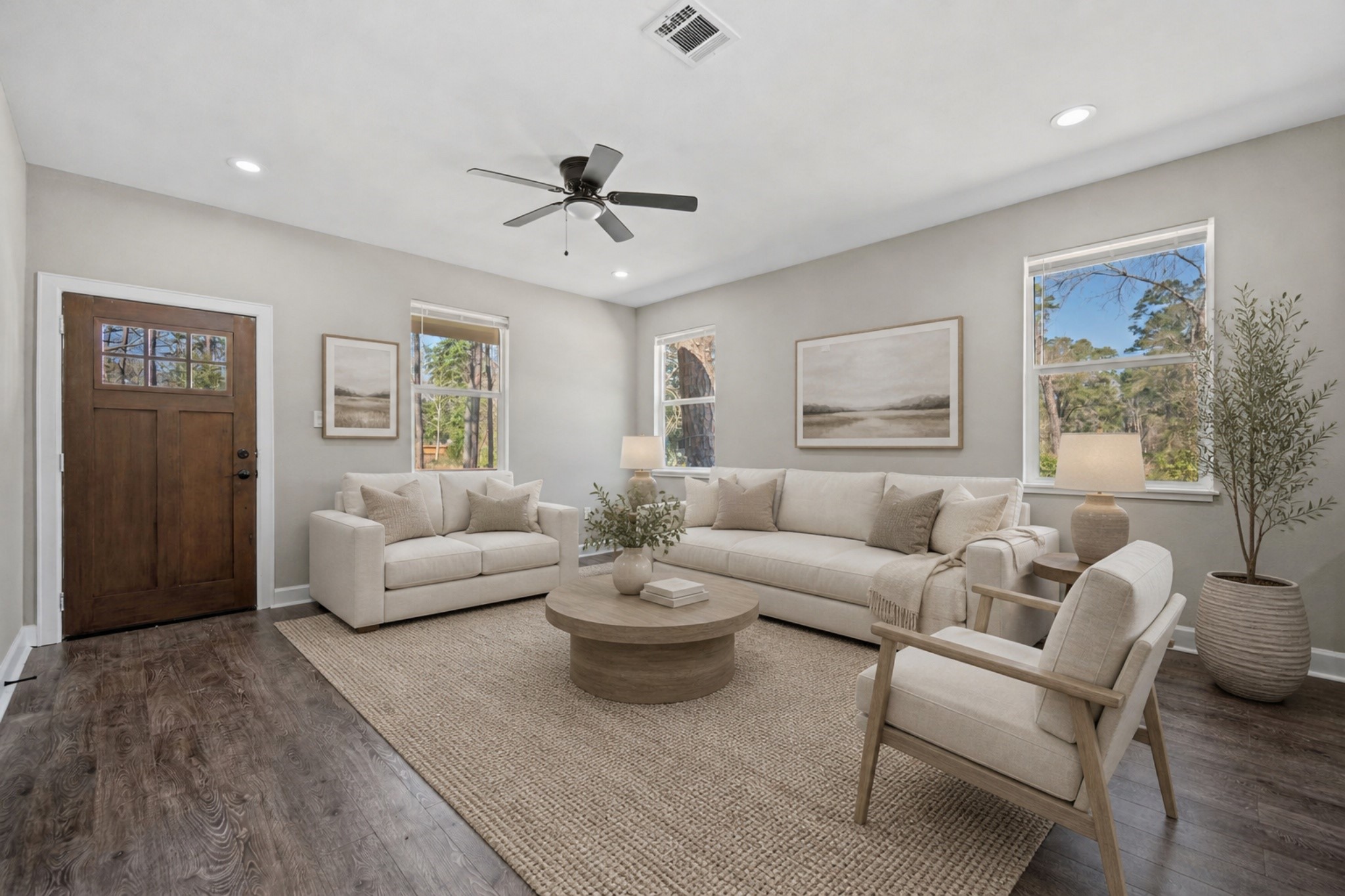 160 Oak Lane Shepherd, TX 77371 - Photo 3 of 22 a living room with furniture and a large window