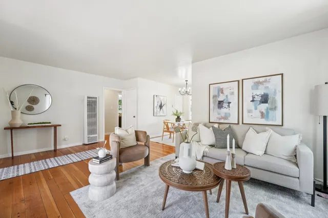 a living room with furniture