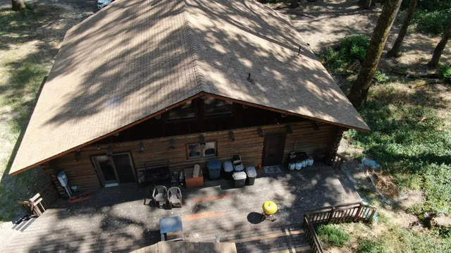 a view of a yard with plants