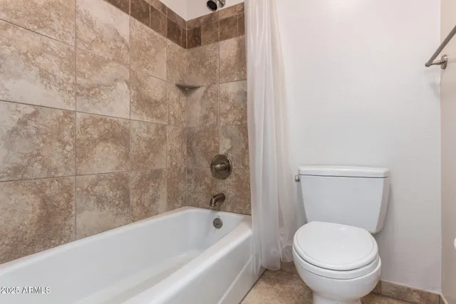 a bathroom with a toilet and a bathtub