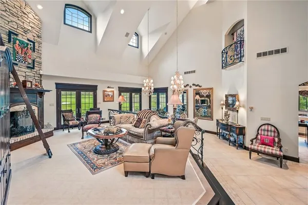 a living room with furniture