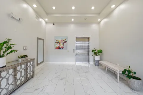 a view of an entryway with a potted plant