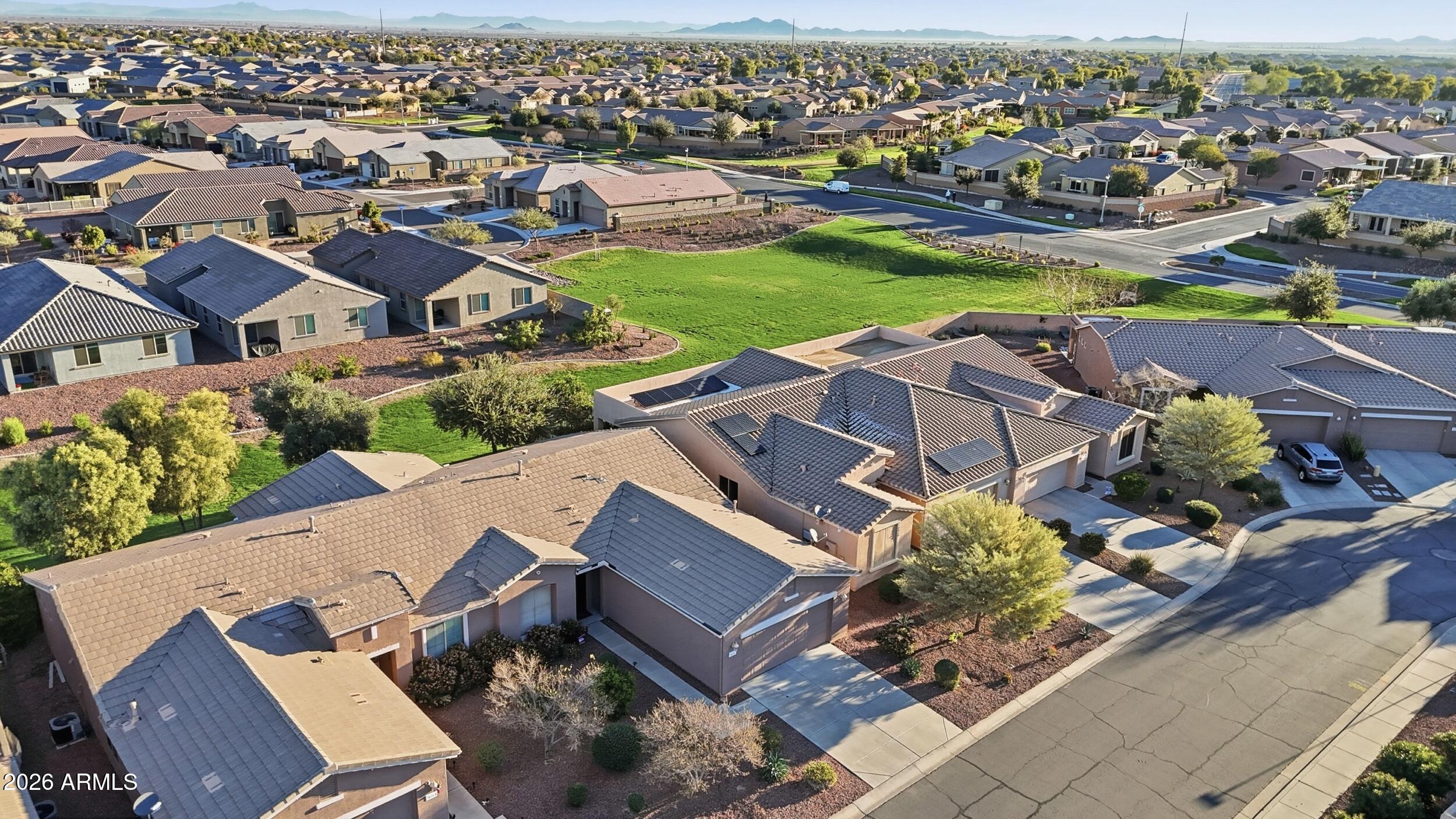 20357 North Lemon Drop Drive Maricopa, AZ 85138 - Photo 34 of 39 an aerial view of a house with a outdoor space