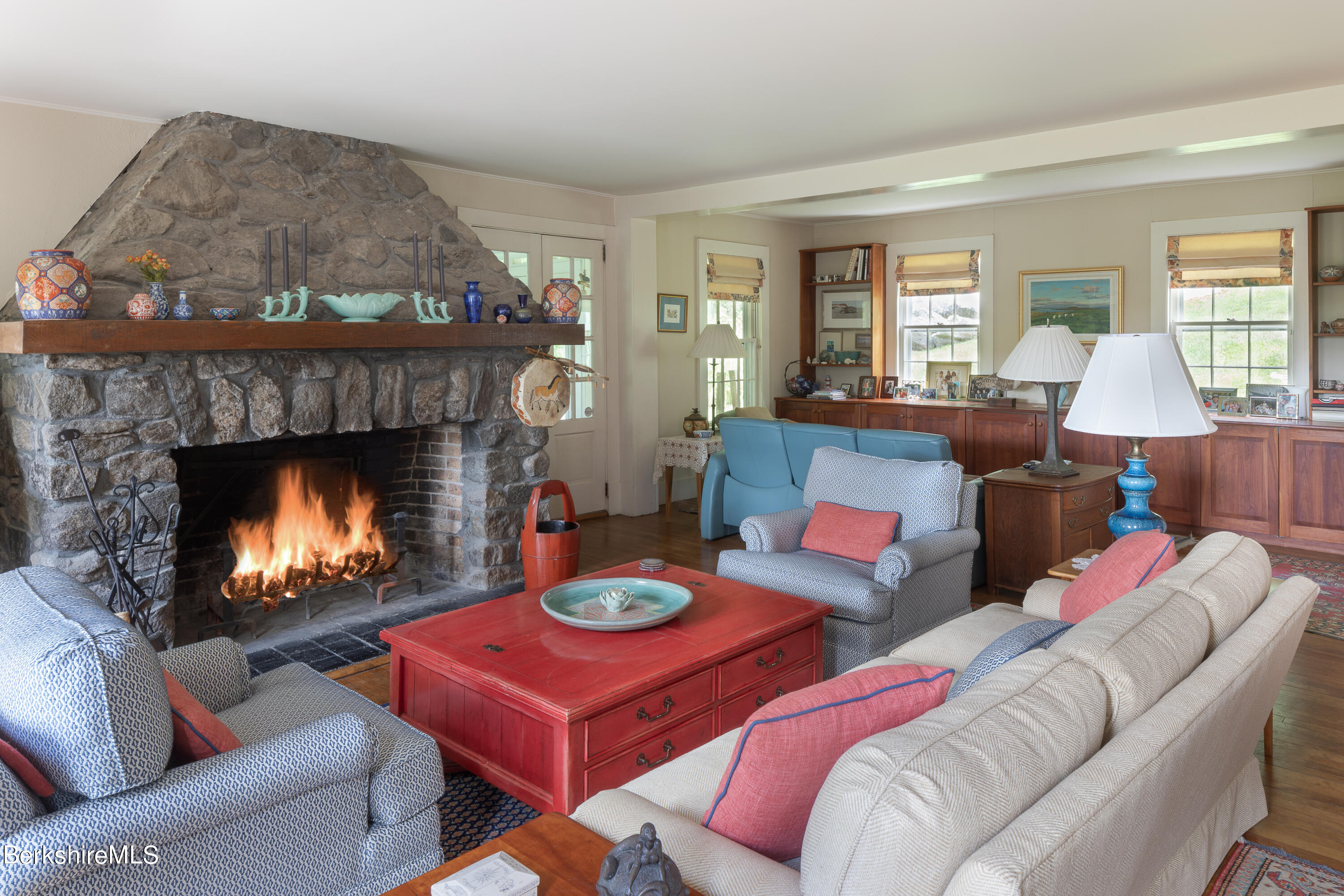 73 Scoville Road Cornwall, CT 06796 - Photo 8 of 26 a living room with furniture and a fireplace