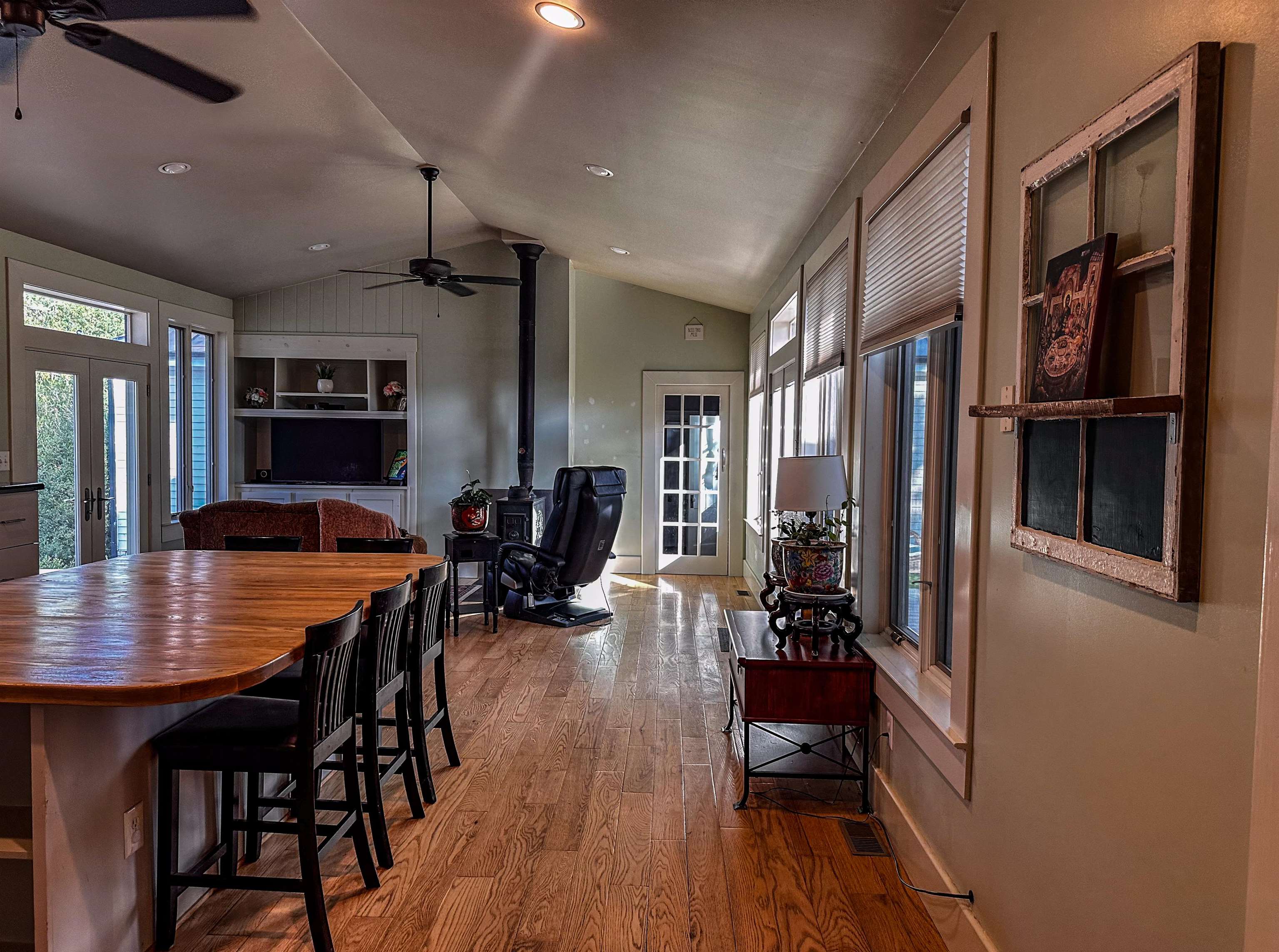 19 Mt Hermon Road Middlebrook, VA 24459 - Photo 40 of 70 a dining room with stainless steel appliances granite countertop a table chairs and a refrigerator