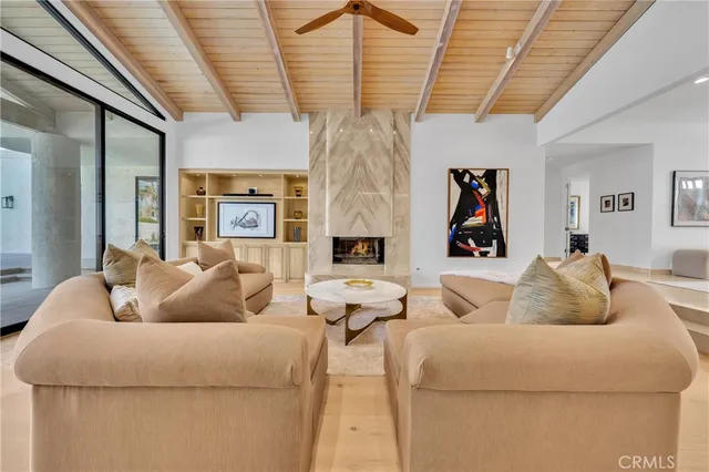 a living room with furniture and a couch