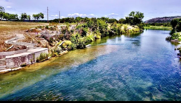 a view of a lake with houses