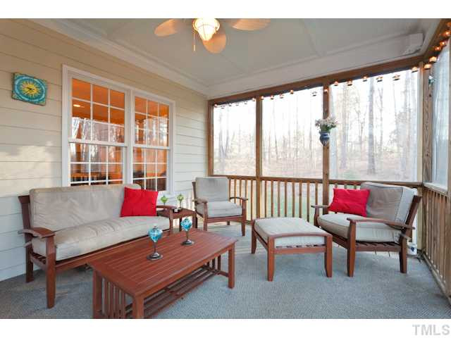 7613 Double E Court Raleigh, NC 27613 - Photo 21 of 23 Spend year round relaxing or entertaining in this beautiful screened porch! Ceiling Fan for cool breeze & fantastic view of the Pool. You will not want to go inside! Screened Porch