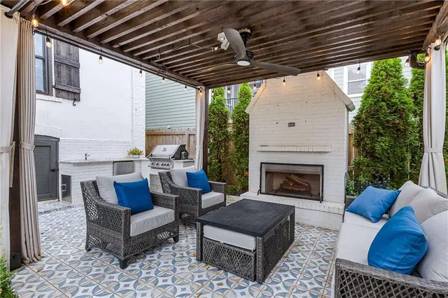 a backyard of a house