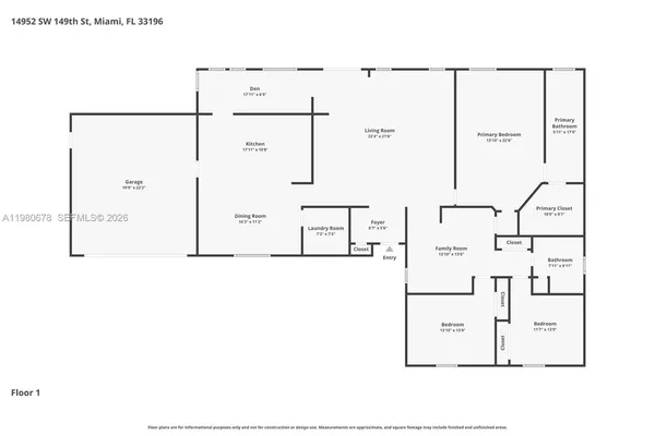 $777,000 | 14952 Southwest 149th Street, Miami, FL 33196
