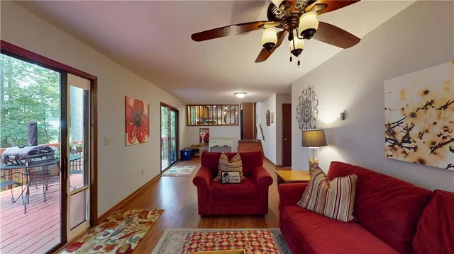 a living room with furniture