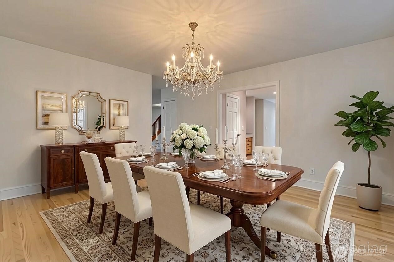 1622 Southwest 140th Street Burien, WA 98166 - Photo 7 of 38 a view of a dining room with furniture and chandelier