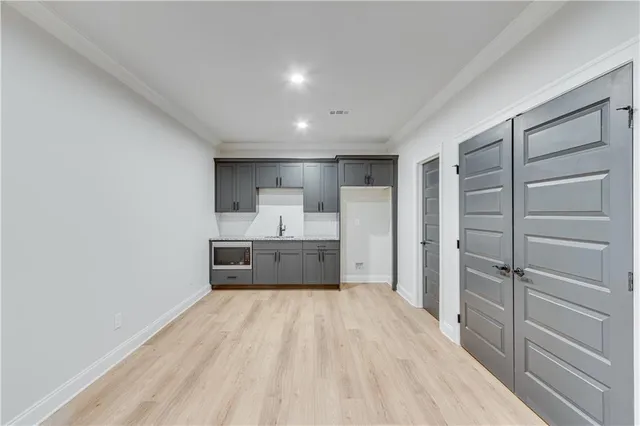 a view of a swimming pool with an ocean