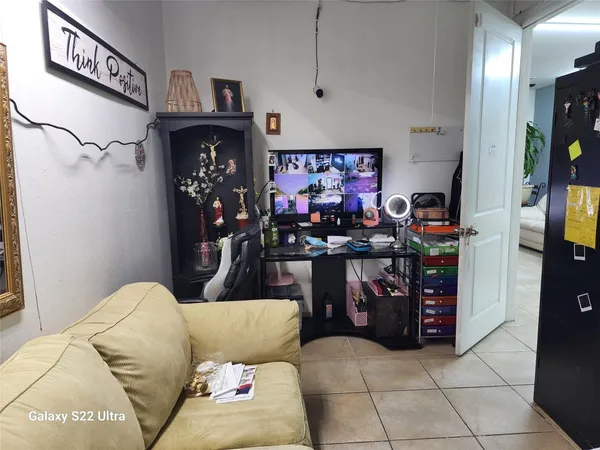 a living room with furniture
