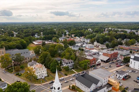 an aerial view of a city with lots of residential buildings