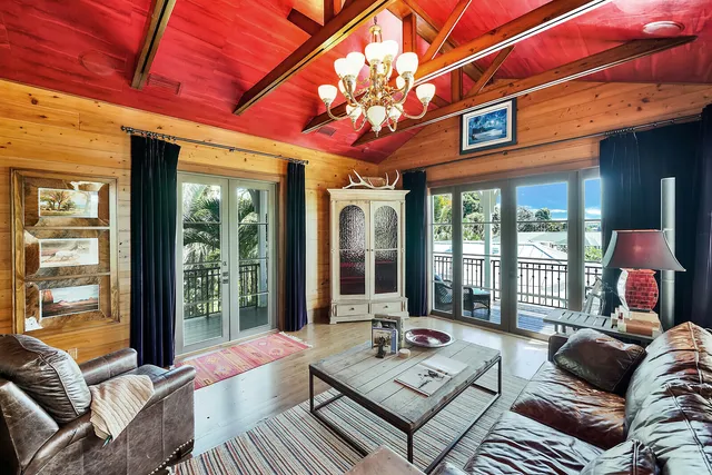 a view of balcony with furniture