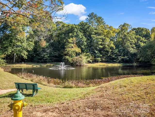 a view of a field of grass and trees
