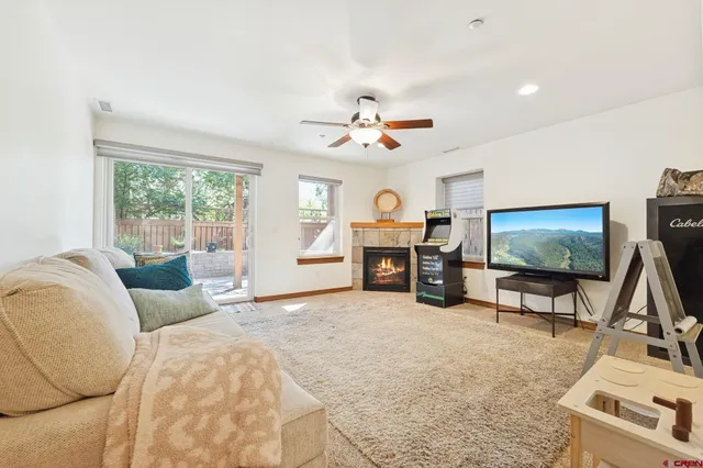 a view of a porch with a backyard