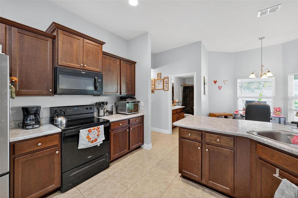 2005 Angel Fish Loop Leesburg, FL 34748 - Photo 25 of 54 a kitchen with stainless steel appliances granite countertop a refrigerator stove microwave and sink