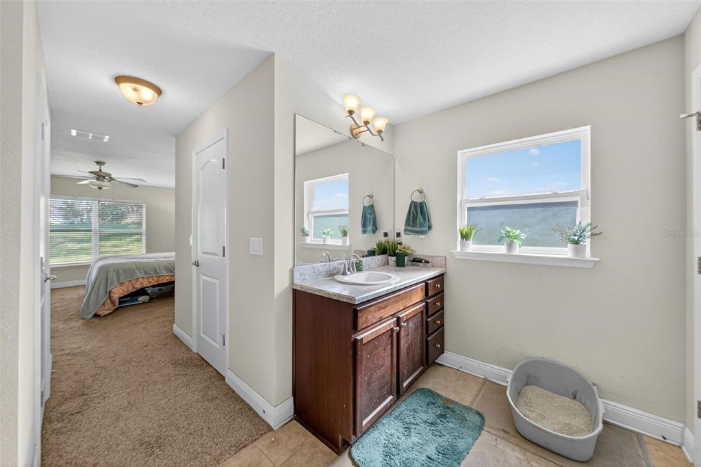 2005 Angel Fish Loop Leesburg, FL 34748 - Photo 46 of 54 a bathroom with a toilet a sink and mirror