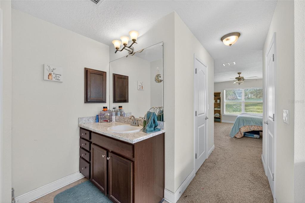 2005 Angel Fish Loop Leesburg, FL 34748 - Photo 50 of 54 a en suite bathroom with a sink a large mirror and a shower