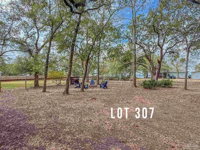 a view of outdoor space with deck and trees
