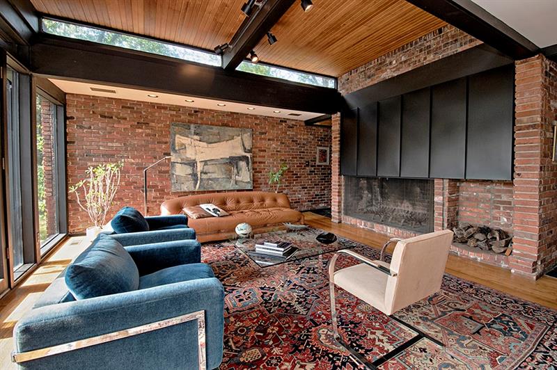 2292 Elmhill Road Pittsburgh, PA 15221 - Photo 5 of 24 living room with view of large wood burning fireplace