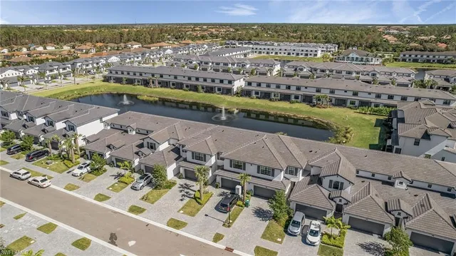 a view of a city with a lake