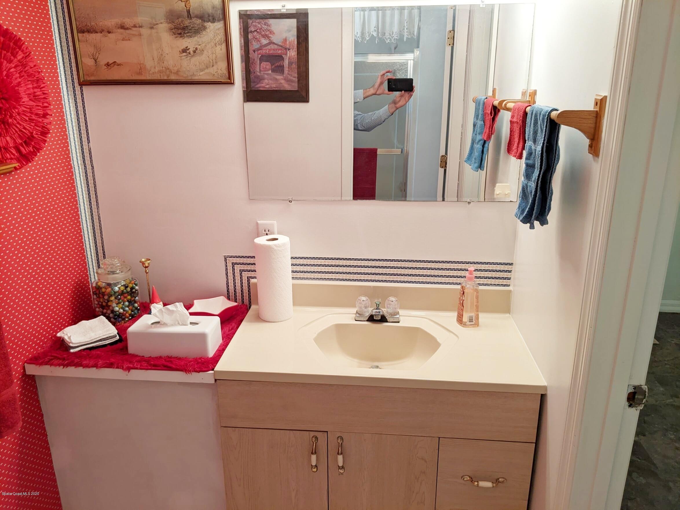 3542 Brevard Road Mims, FL 32754 - Photo 44 of 66 a bathroom with a sink and a mirror