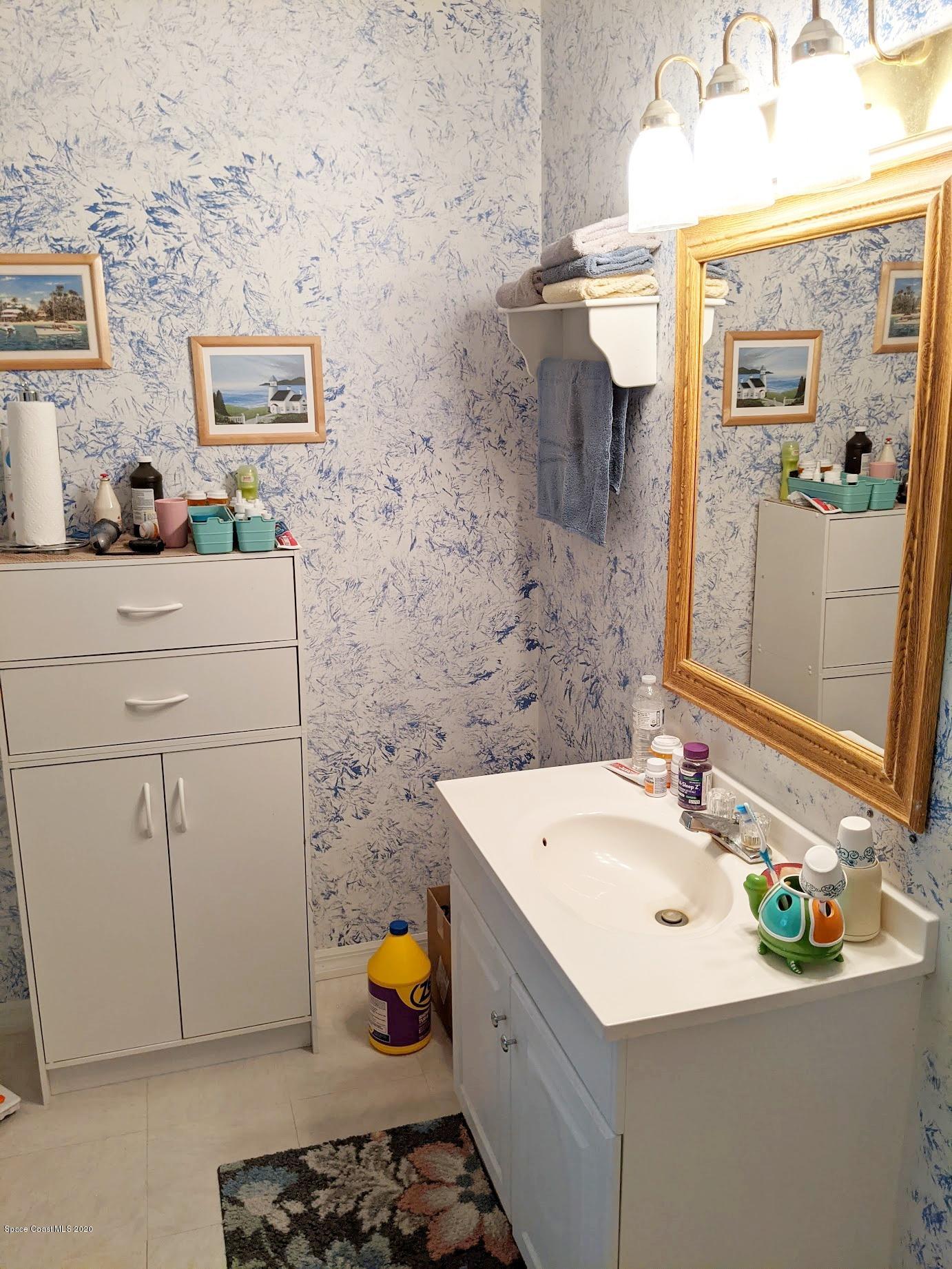3542 Brevard Road Mims, FL 32754 - Photo 50 of 66 a bathroom with a sink and a mirror