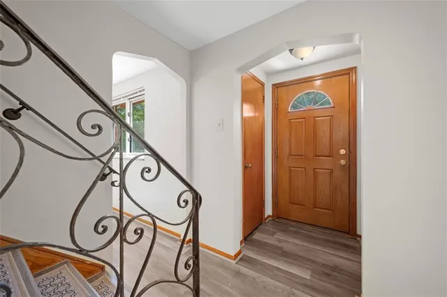 a view of a door and utility room