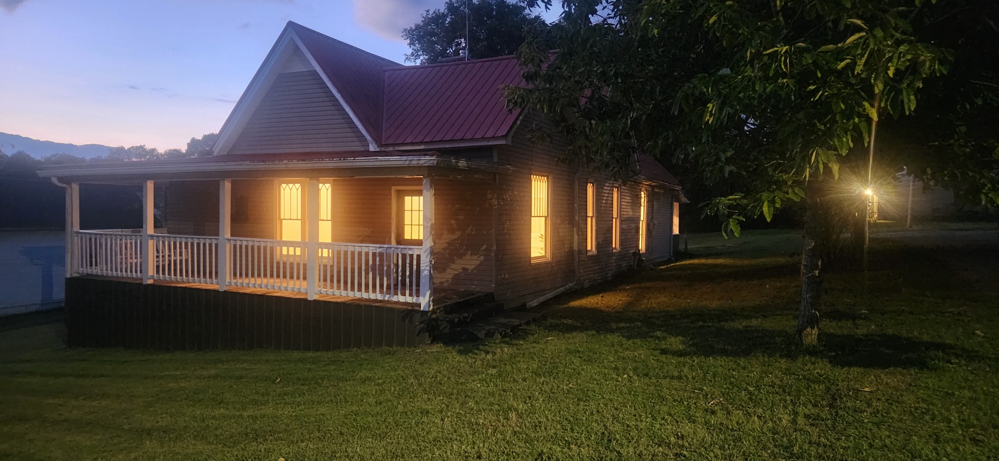 a house view with a garden space