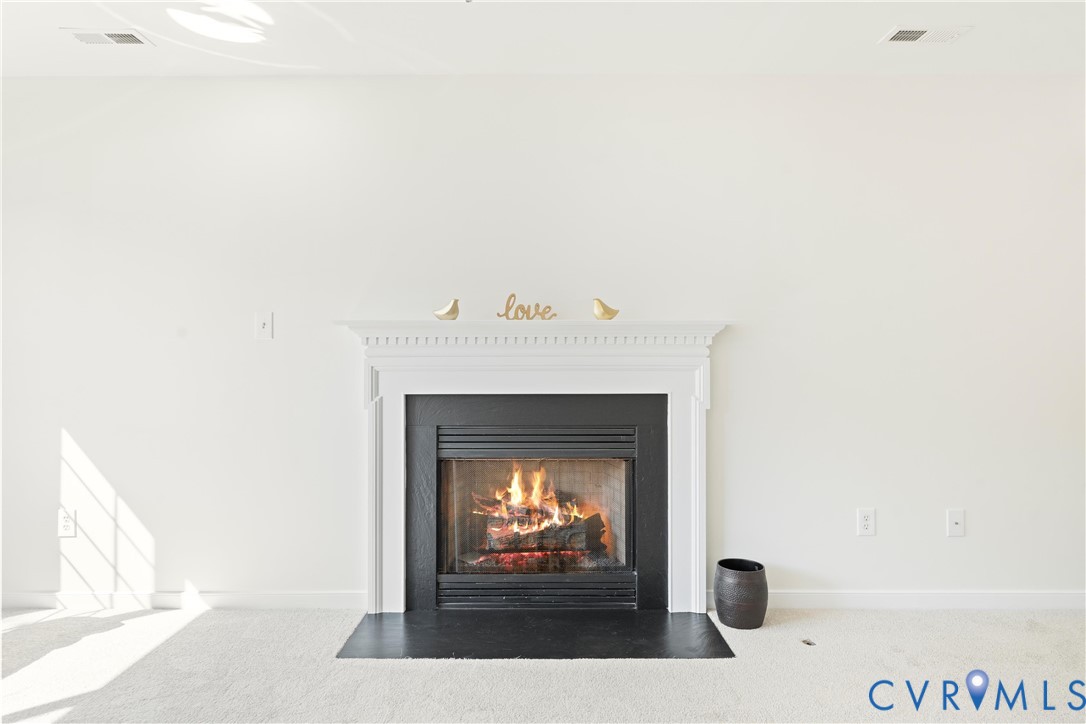 3908 Trickling Brook Drive Henrico, VA 23228 - Photo 13 of 47 Detailed view of carpet and a fireplace with flush
