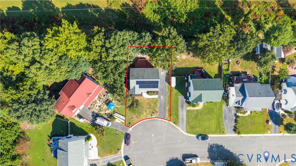 3908 Trickling Brook Drive Henrico, VA 23228 - Photo 42 of 47 Aerial view of residential area with property boun