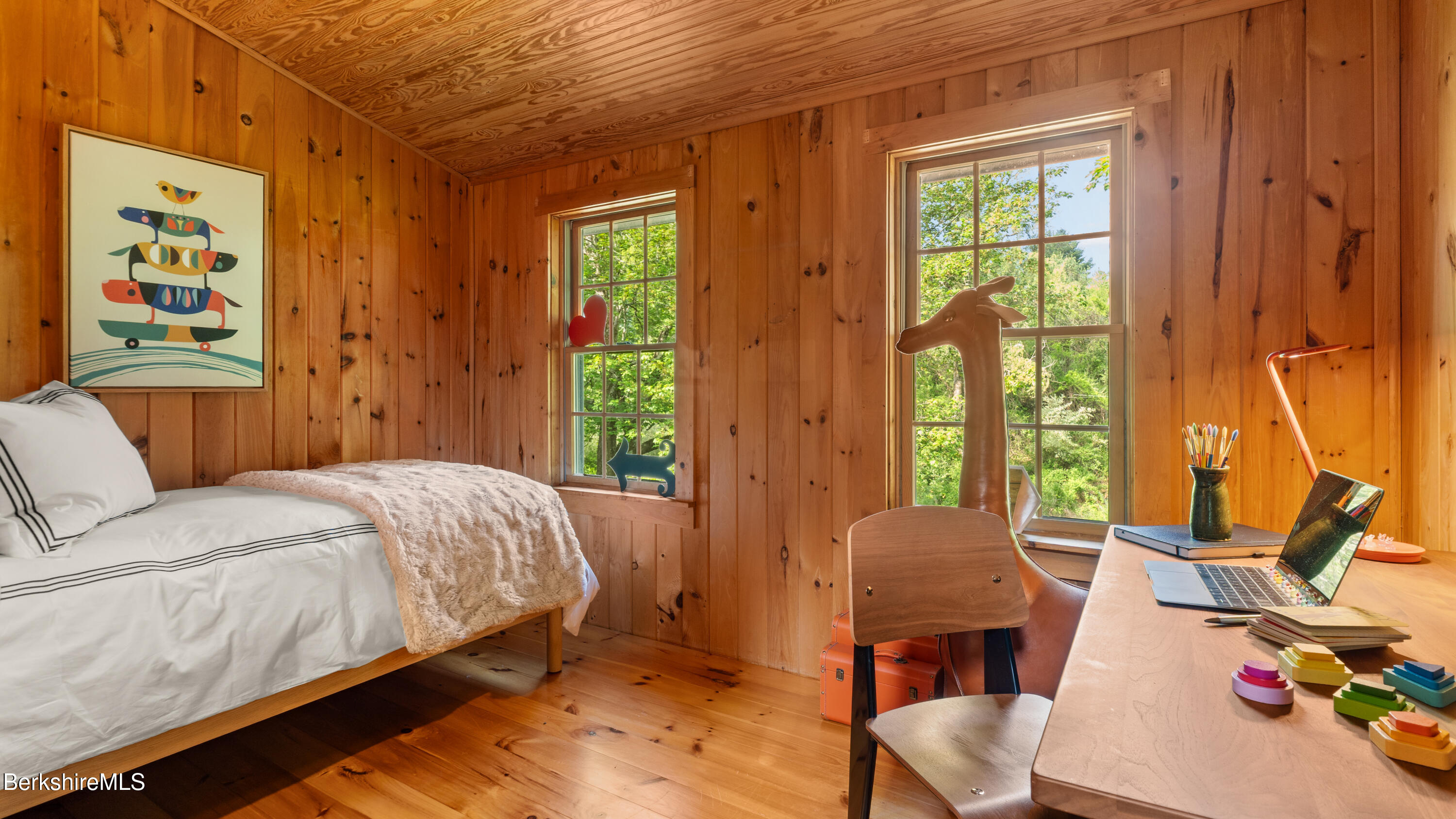 137 E Road Alford, MA 01266 - Photo 21 of 32 a bedroom with a bed and wooden floor
