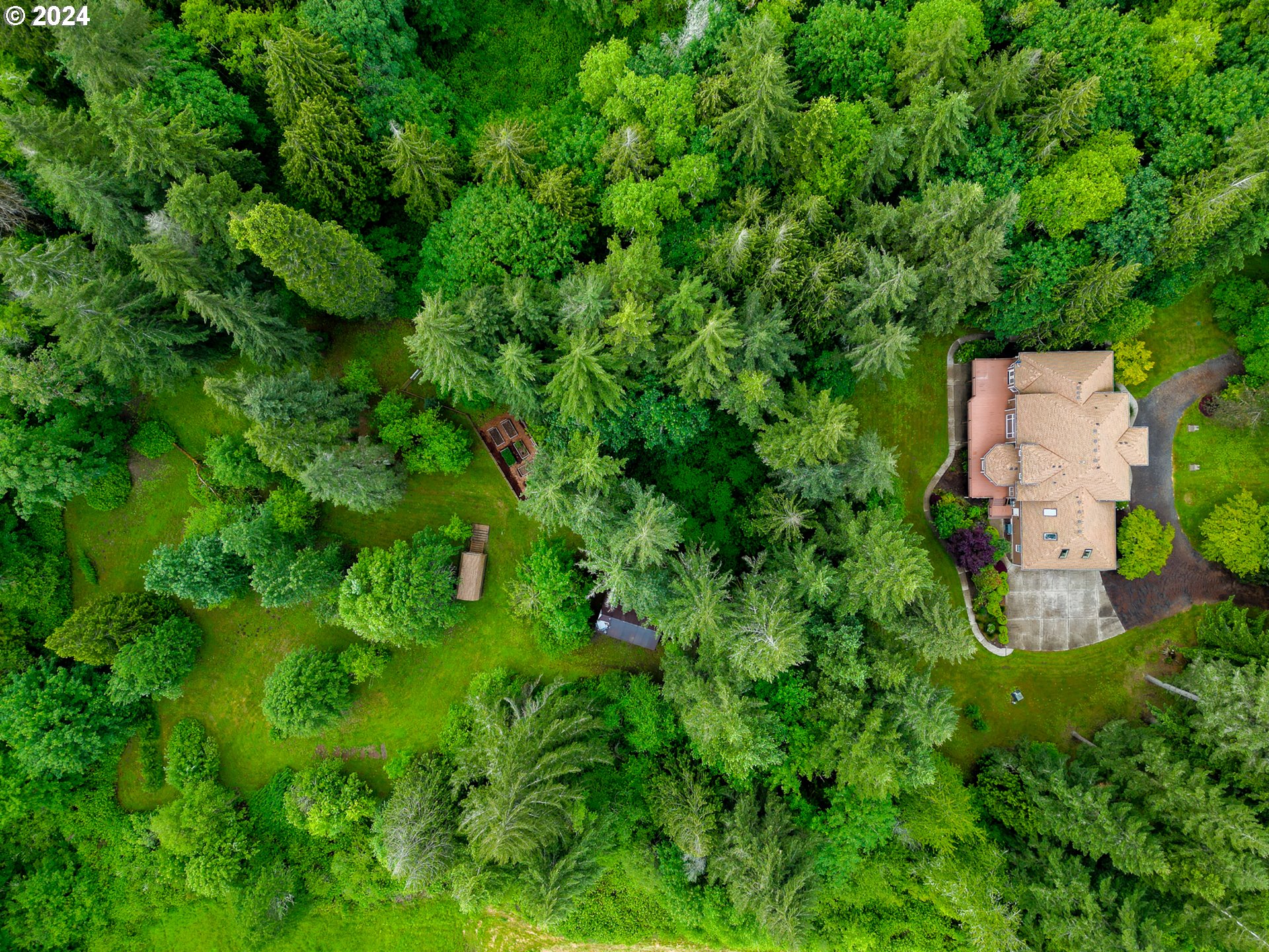 31500 Northwest 13th Avenue Ridgefield, WA 98642 - Photo 47 of 48 an aerial view of residential house with outdoor space and trees all around