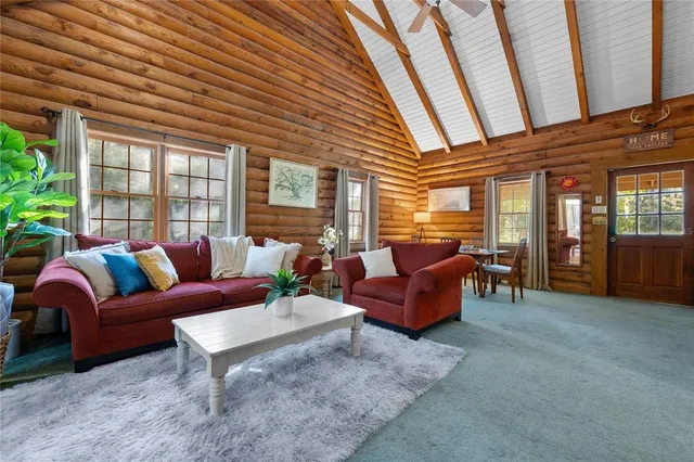 a outdoor living space with furniture