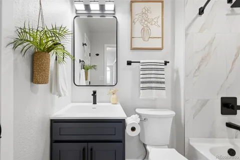 a bathroom with a bath tub and a shower