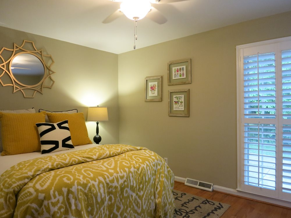 5215 Knollwood Road Raleigh, NC 27609 - Photo 18 of 30 Spacious main floor Bedroom 4 could be possible 2nd Master Bedroom w/CF, plantation shutters & private access to full Bath—great for guests! Bedroom