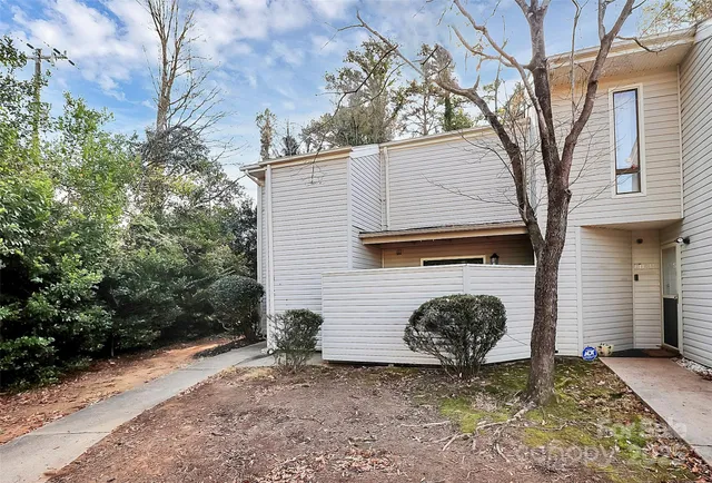 a view of a room with a door