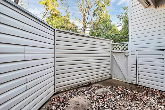 a view of a porch with a door