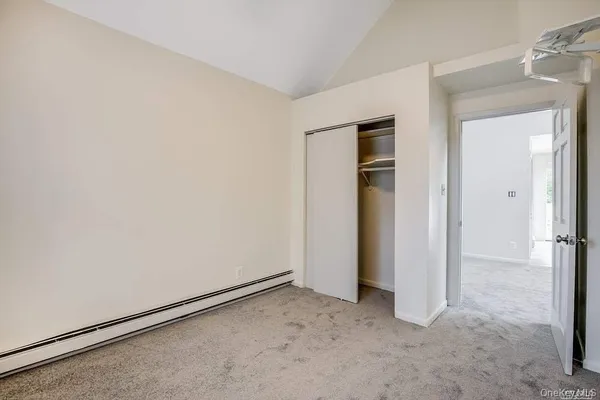 an empty room with closet