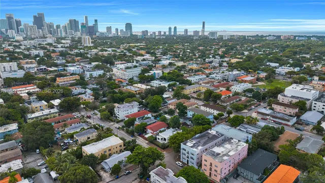 an aerial view of a city with lots of residential buildings