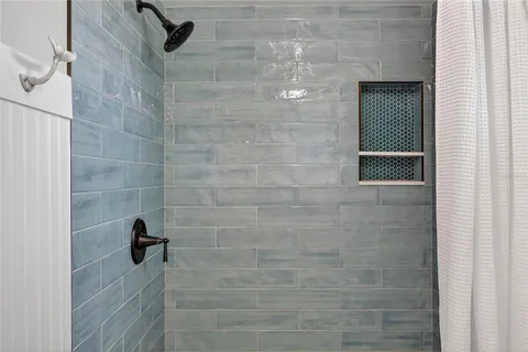 a bathroom with a shower