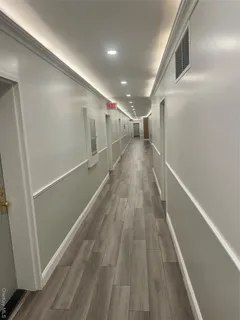 a room with window and closet