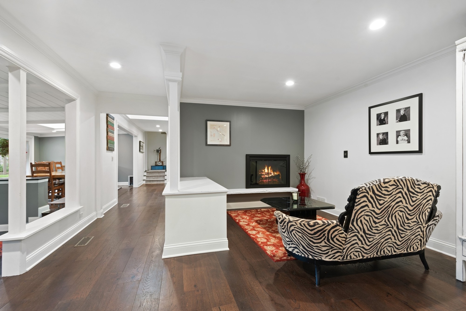 470 Voltz Road Northbrook, IL 60062 - Photo 7 of 58 a living room with furniture and a fireplace