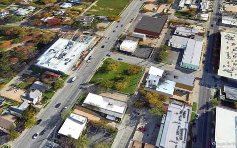 an aerial view of a city
