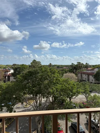 a view of a city from a balcony
