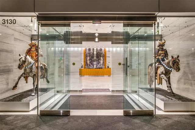 a view of outdoor space with seating area and trees