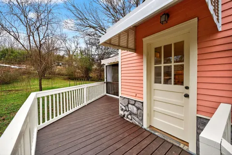 a view of deck with flat screen tv and deck
